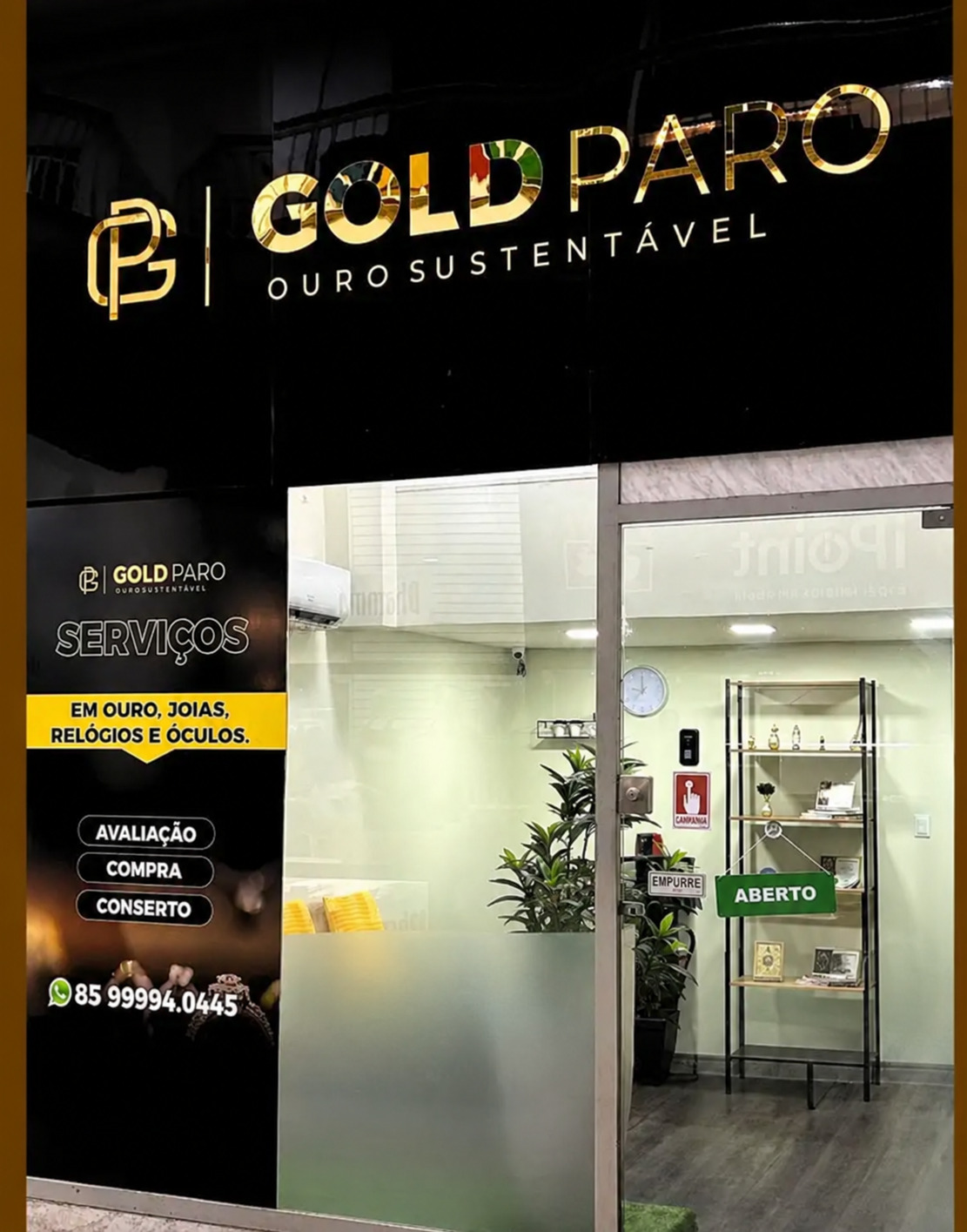 Fachada da loja Gold Paro dentro do Avenida Shopping